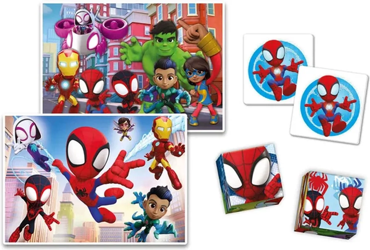 Clementoni 4-in-1 Spidey Speelset - 2 Puzzels & Memory - 6 Blokken - Vanaf 6 Jaar - afbeelding 6 van 6