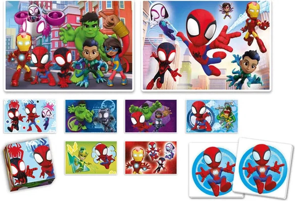 Clementoni 4-in-1 Spidey Speelset - 2 Puzzels & Memory - 6 Blokken - Vanaf 6 Jaar