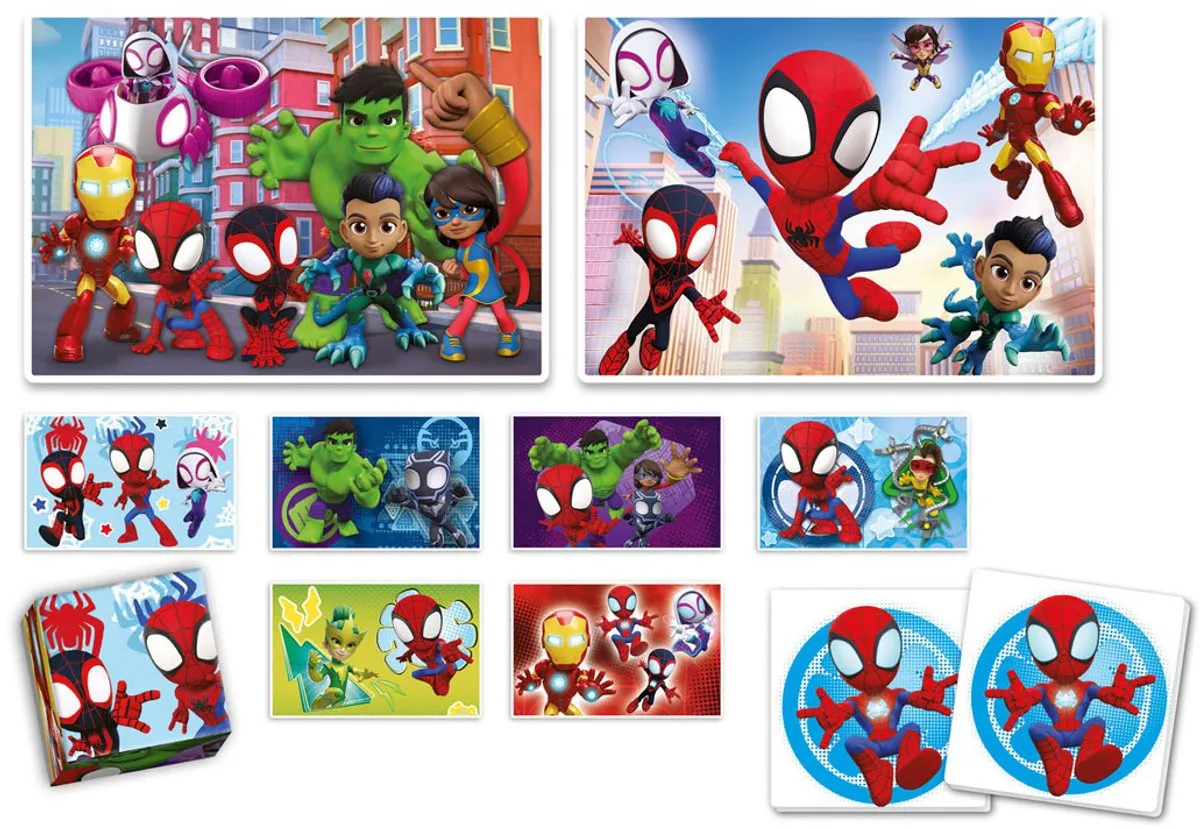 Clementoni 4-in-1 Spidey Speelset - 2 Puzzels & Memory - 6 Blokken - Vanaf 6 Jaar
