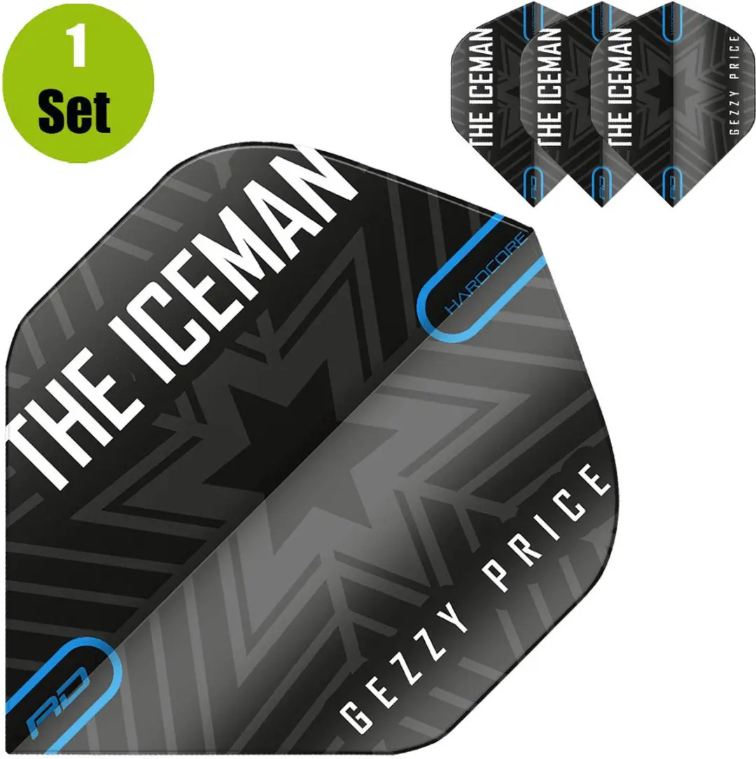 Red Dragon Gerwyn Price Dart Flights - Zwart - 3 Stuks