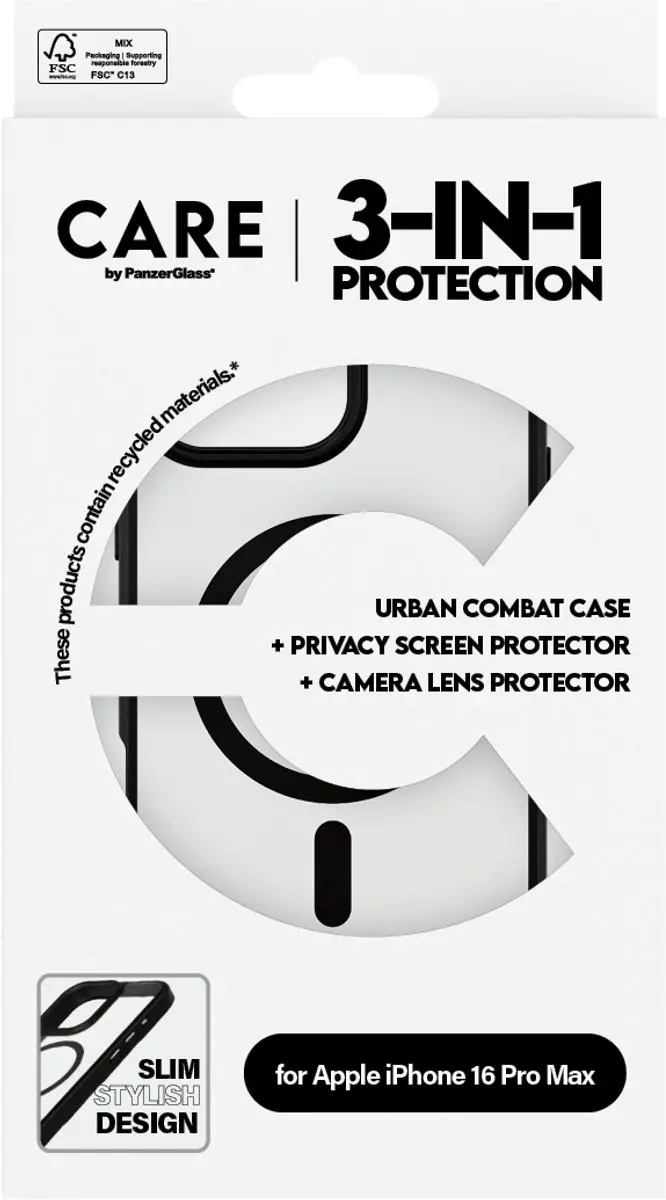 PanzerGlass Flagship 3-in-1 Privacy Bundel iPhone 16 Pro Max