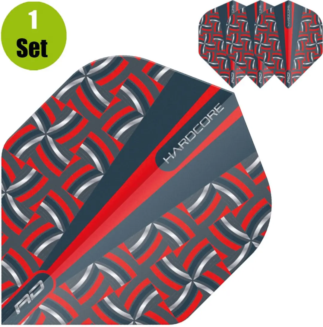 Red Dragon Hardcore Radical Red Dart Flights - 3 Stuks