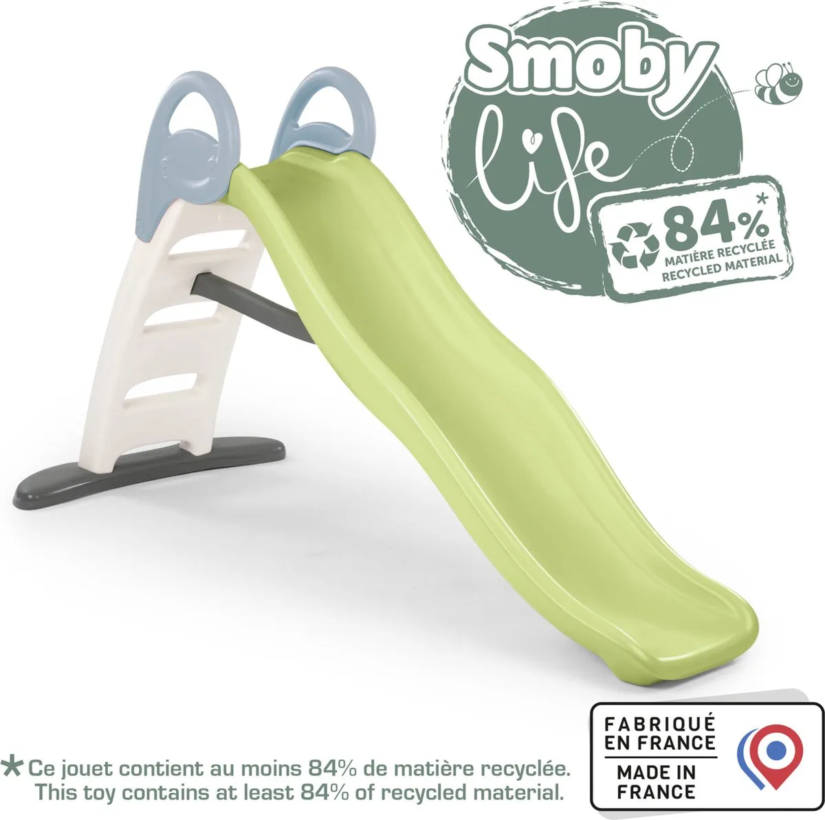 Smoby Life Glijbaan Funny Slide 7600820405 - Peuter - Groen/Wit/Grijs