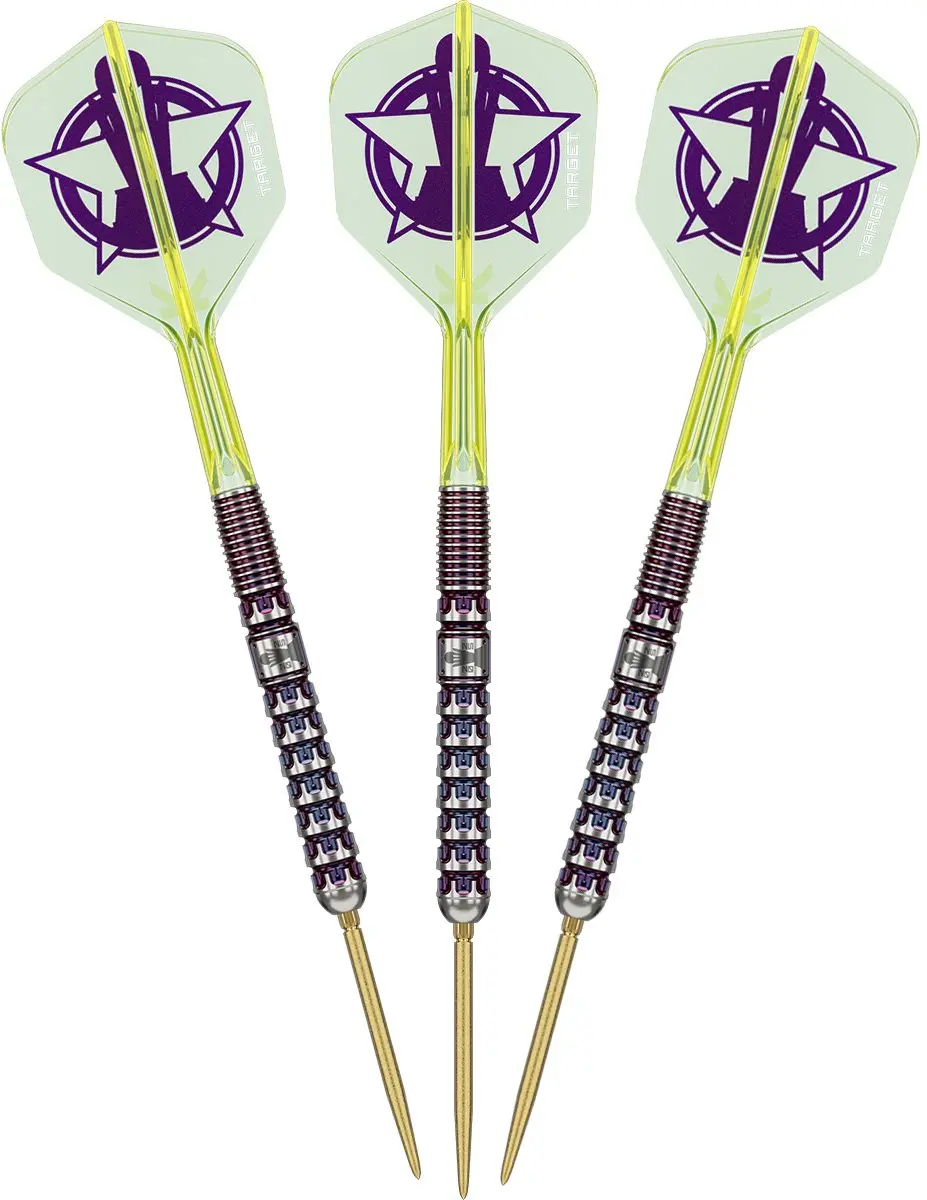Target Luke Littler World Champion 2025 Swiss Point 90% Dartpijlen - 3 Stuks - Paars
