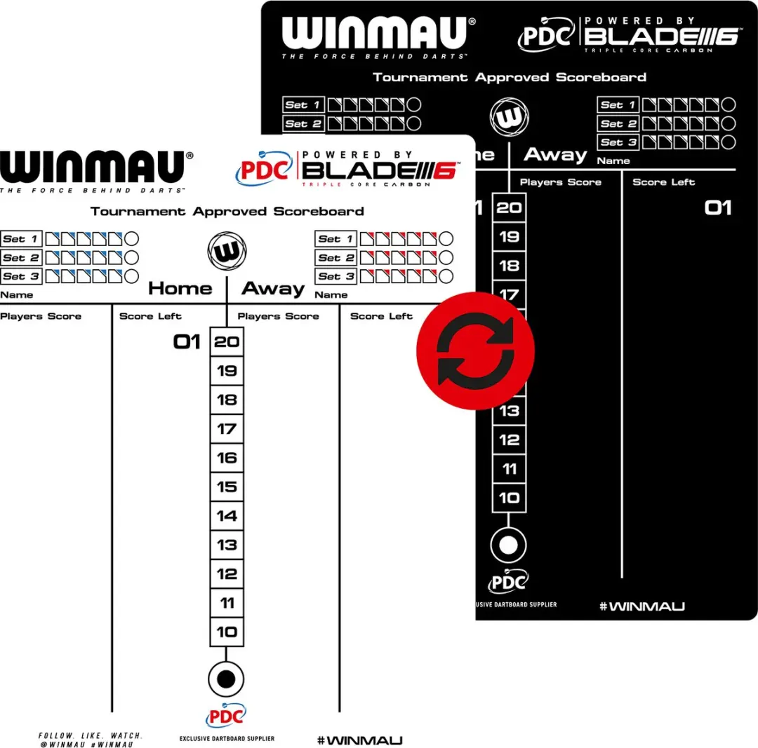 Winmau Dart Scorebord - Wit - afbeelding 6 van 6
