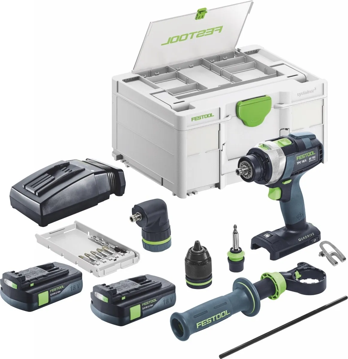 Festool TPC 18/4 I-Basic-Set Accu-Slagboormachine 18V 75Nm - 2x 3.0Ah Accu