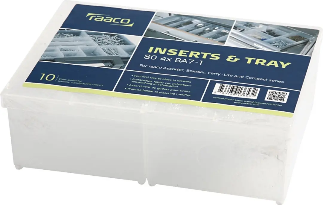 Raaco 80 4xBA7-1 Assortimentskoffer - 220x69x160mm Transparant