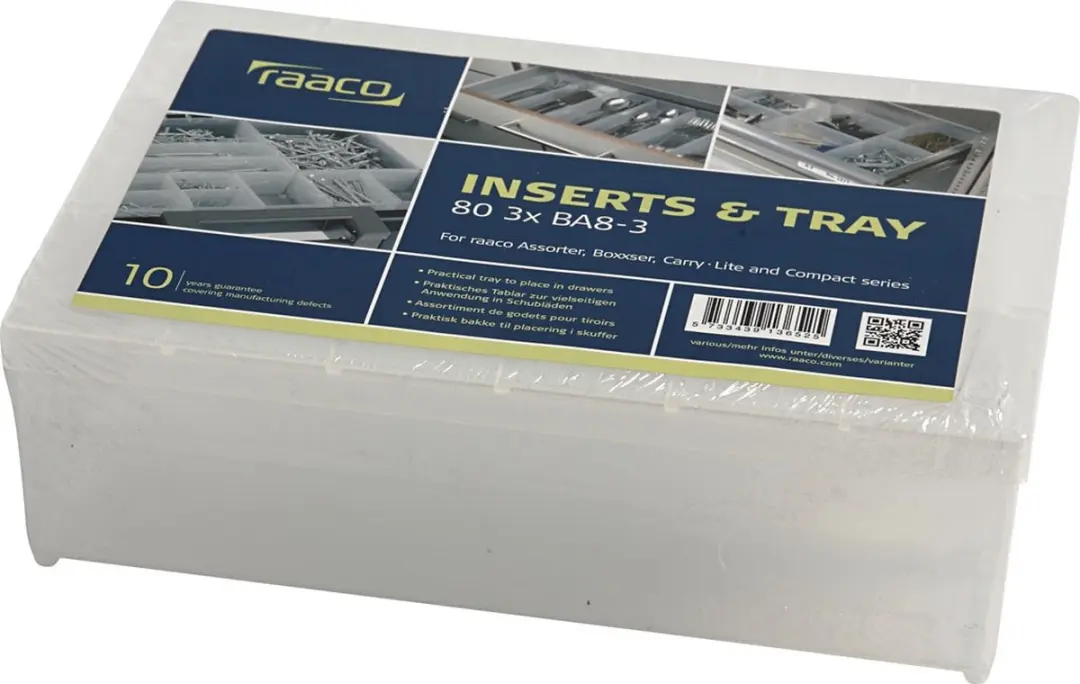 Raaco 80 3xBA8-3 Assortimentskoffer-inzet 238x69x168mm - Transparant