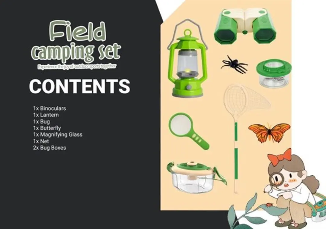 Byomic Kids Camping Set 8-delig Buitenspeelgoed - Verschillende