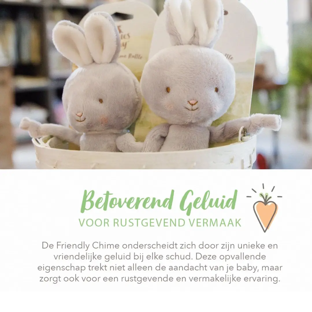 Bunnies By The Bay Konijn Rammelaar 15cm - Grijs - afbeelding 6 van 6