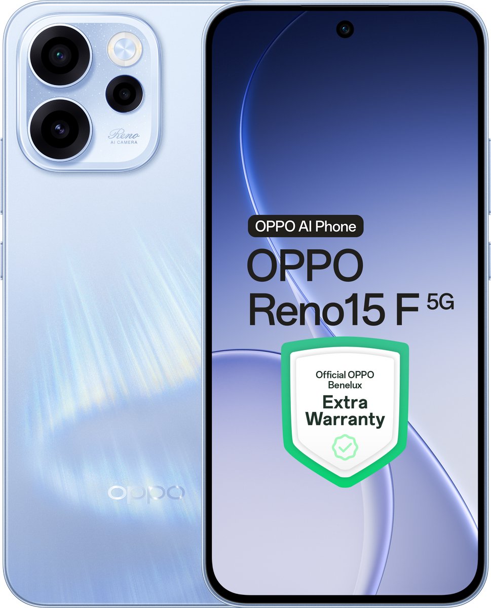 OPPO Reno15 F 5G 8+256GB Aurora Blue - Extra Warranty