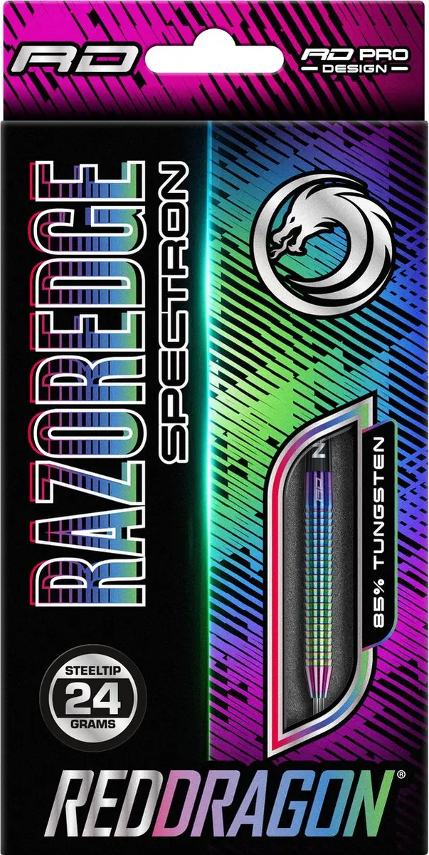 Red Dragon Razor Edge Spectron Dartpijlen - 3 Stuks - Regenboog