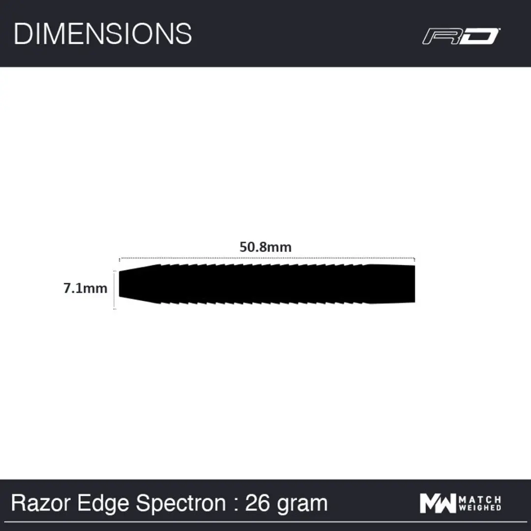 Red Dragon Razor Edge Spectron Dartpijlen - 3 Stuks - Regenboog