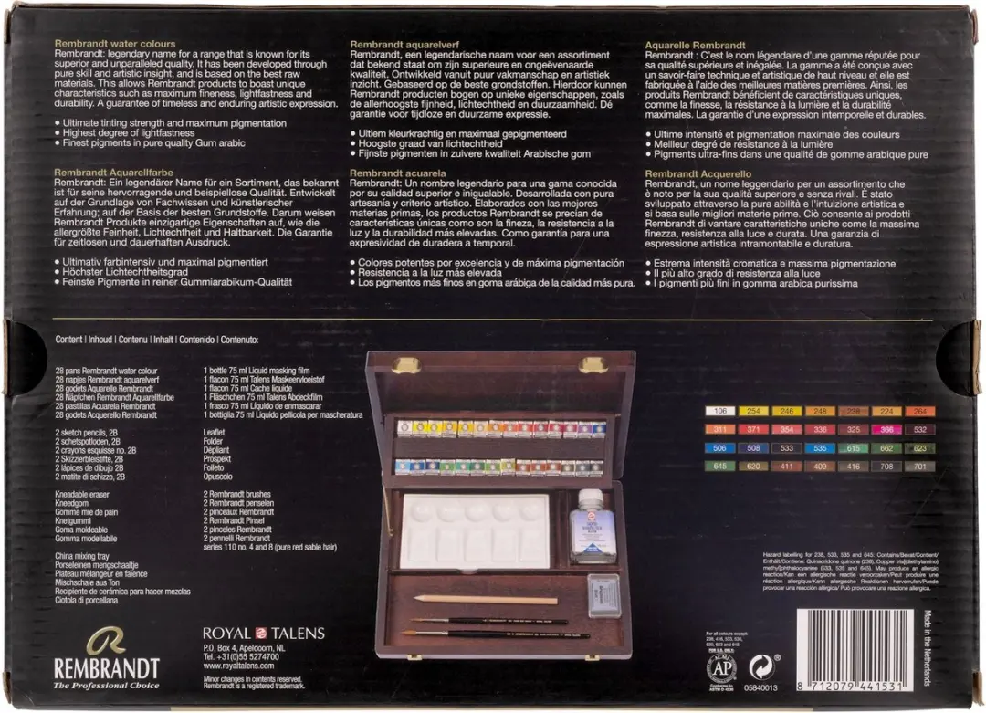 Rembrandt Aquarelverf Professional 28 Kleuren - 140ml
