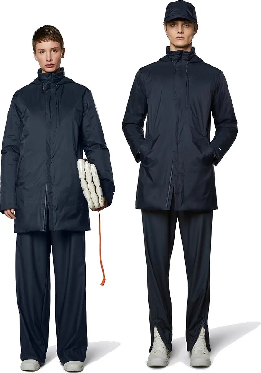 Rains Gevoerde Regenjas Padded Navy