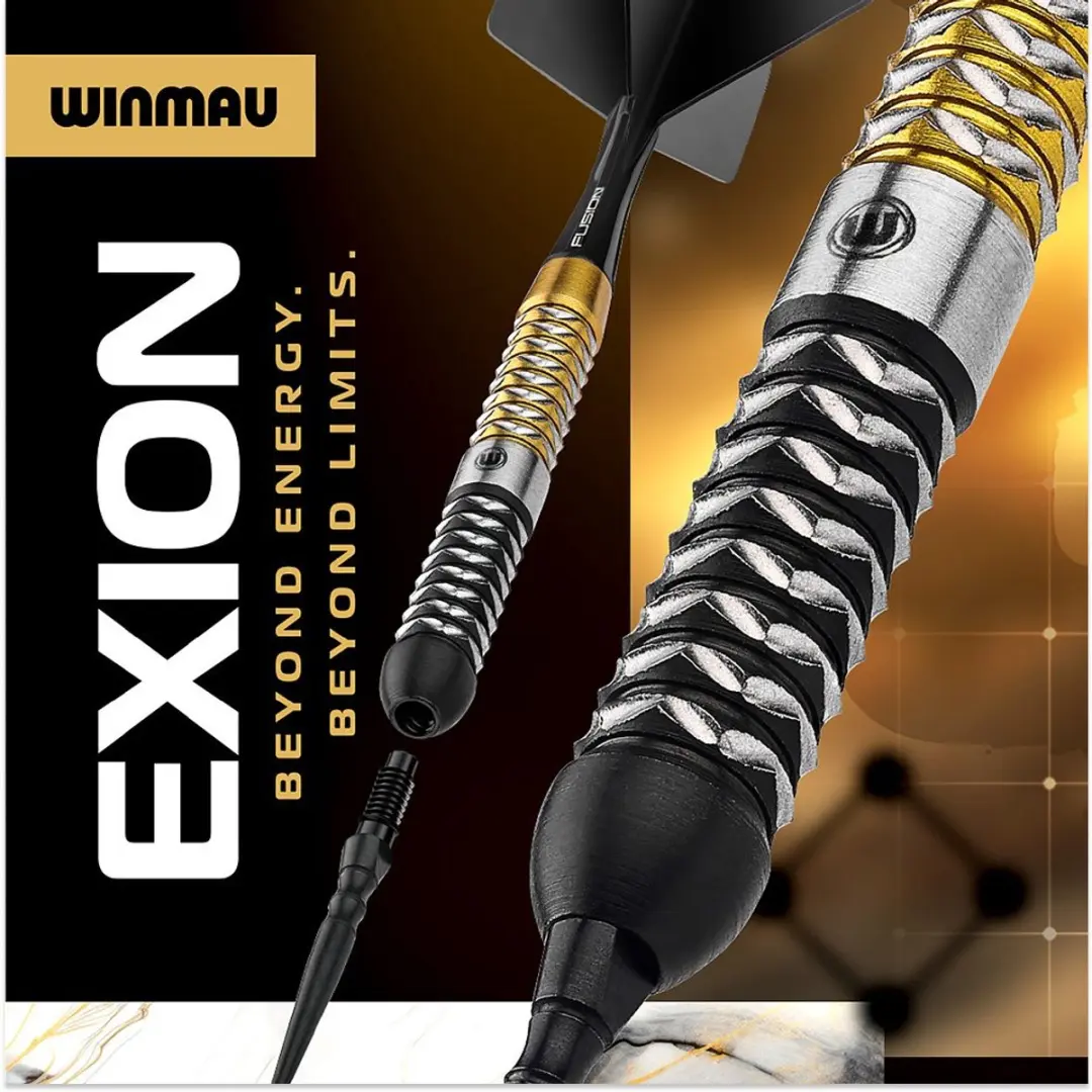 Winmau Exion Parallel Switch Point Dartpijlen - 3 Stuks - Goud/Zwart/Zilver