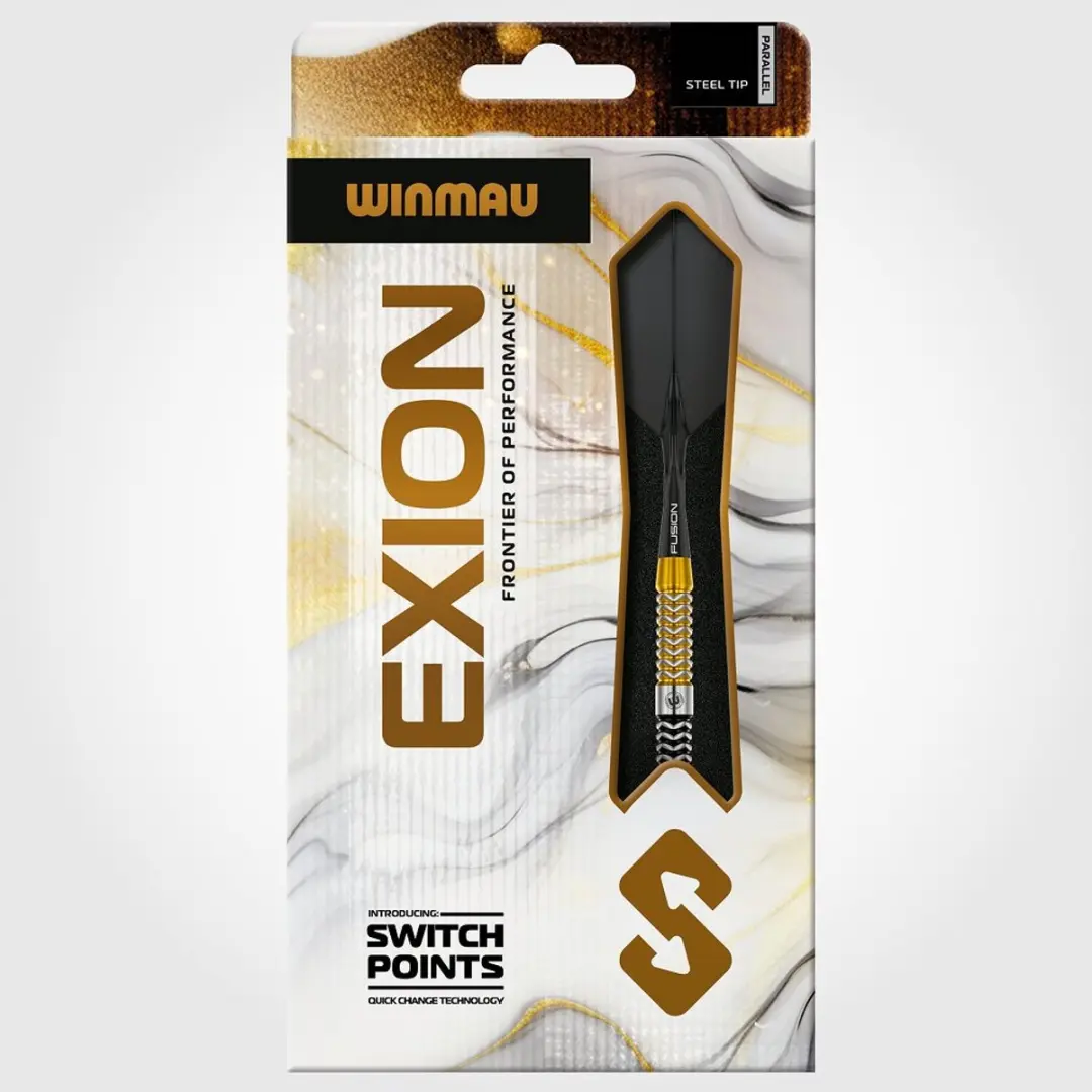 Winmau Exion Parallel Switch Point Dartpijlen - 3 Stuks - Goud/Zwart/Zilver