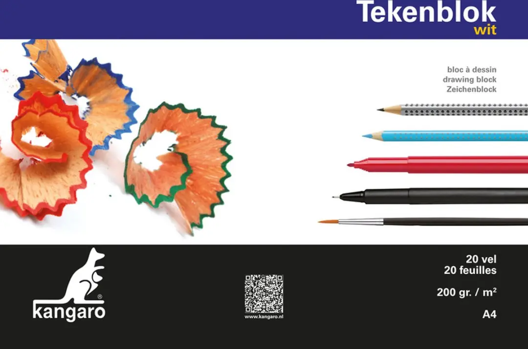 Kangaro K-5551 Tekenblok A4 Wit - 40 Vel 200gr - afbeelding 6 van 6