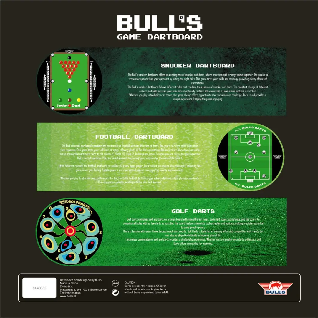 Bull's Game Voetbal Dartbord BU-68237 - 46cm
