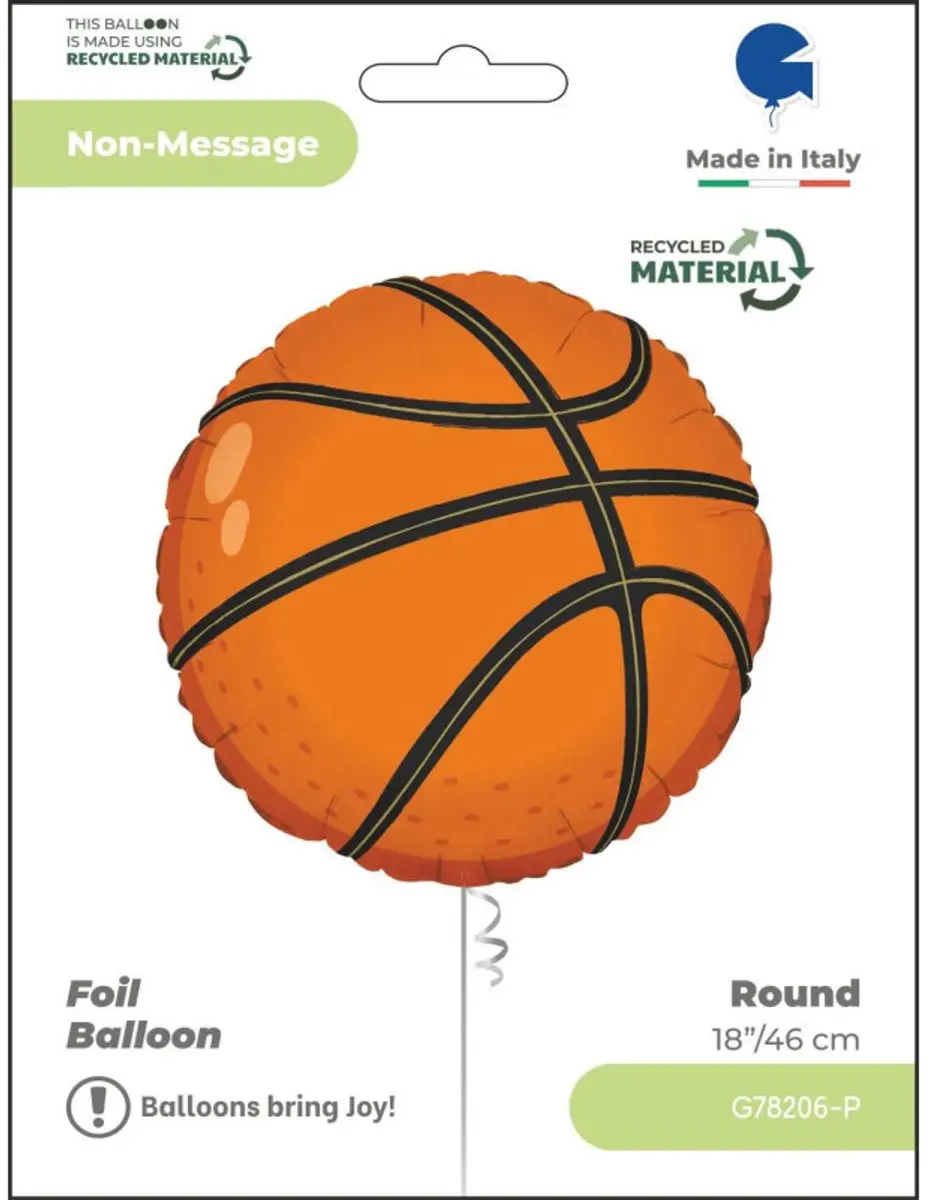 Grabo Basketbal Folieballon 45cm - Bruin/oranje