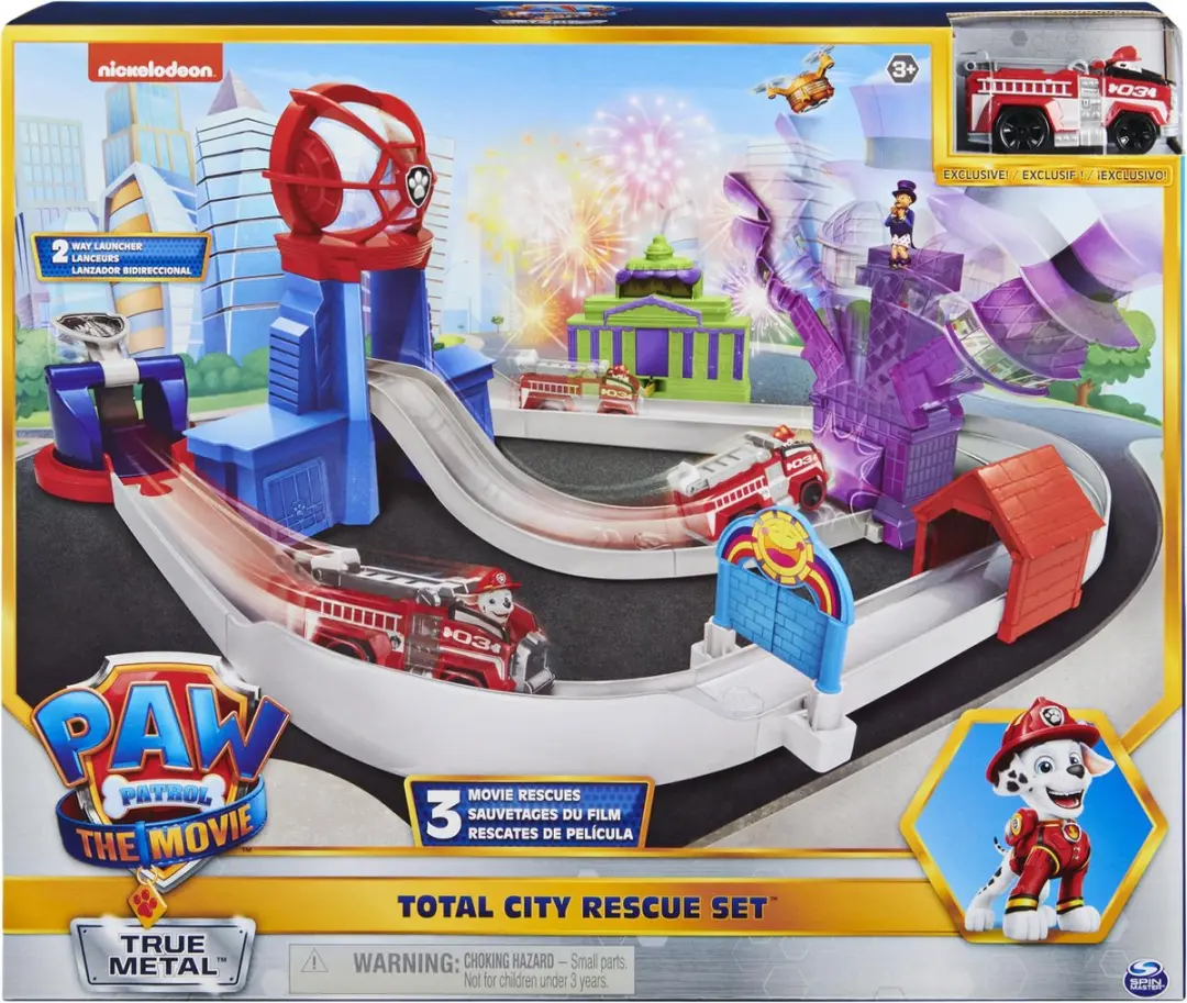 PAW Patrol Marshall Voertuig Red Avonturenstad Racebaan 1:55