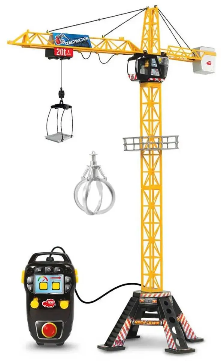 Dickie Toys Giant Constructie Kraan 120cm - 203462412 - Geel/Zwart