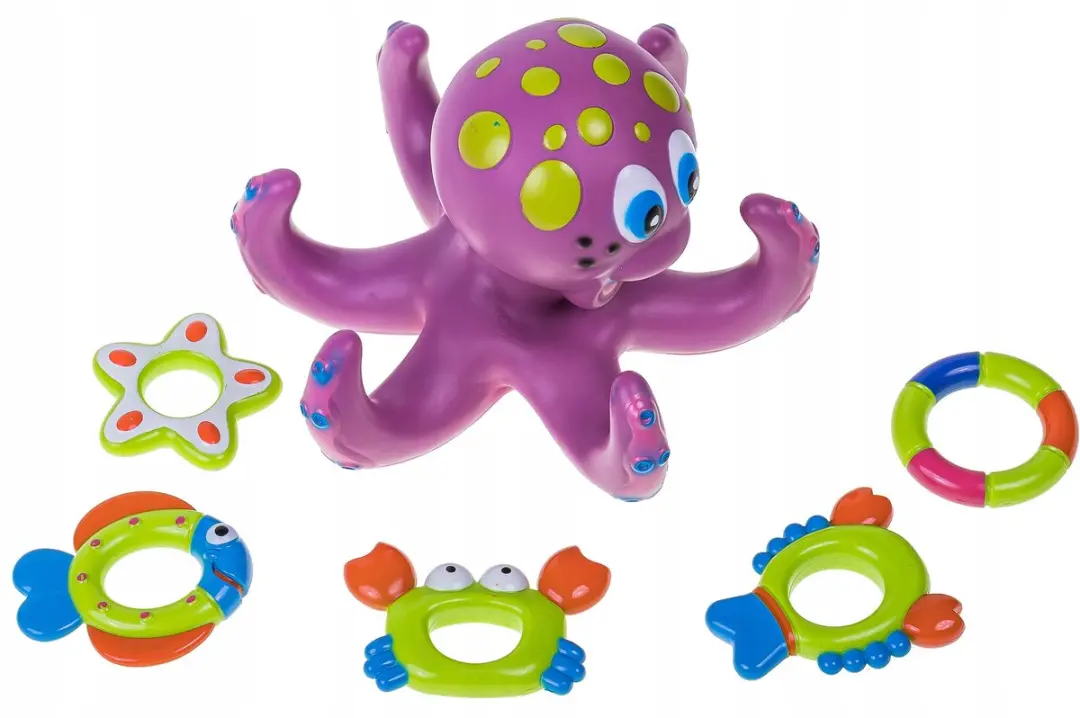 BK Ringo Serie Oöctopus Bad Speelset - 6 Stuks - Veelkleurig