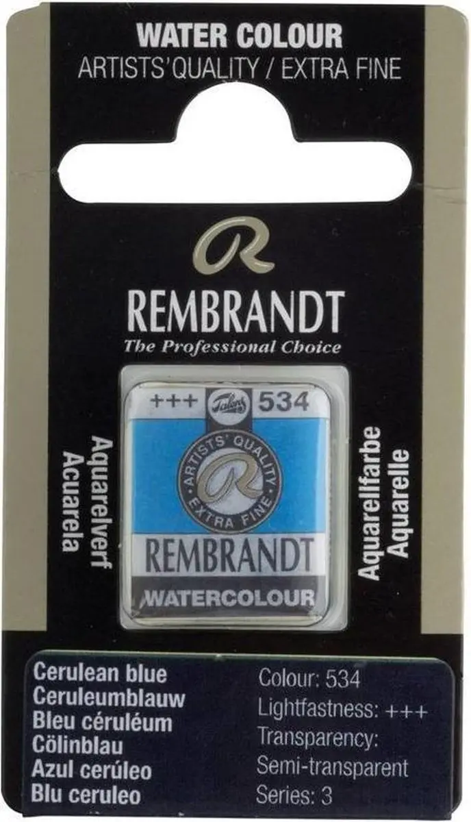 Rembrandt Watercolor Napje Cerulean Blue 534
