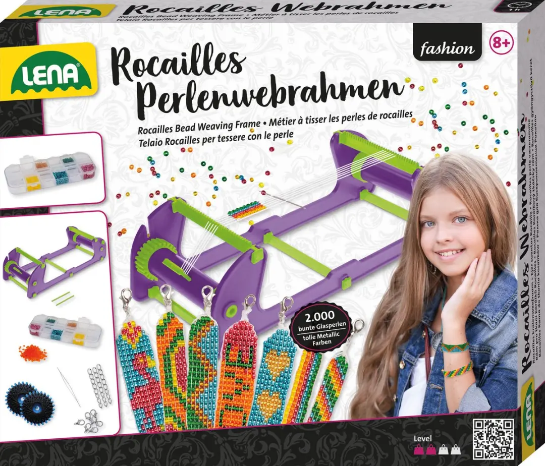 Lena Rocailles Meerkleurig Kralenvlecht Frame 150cm