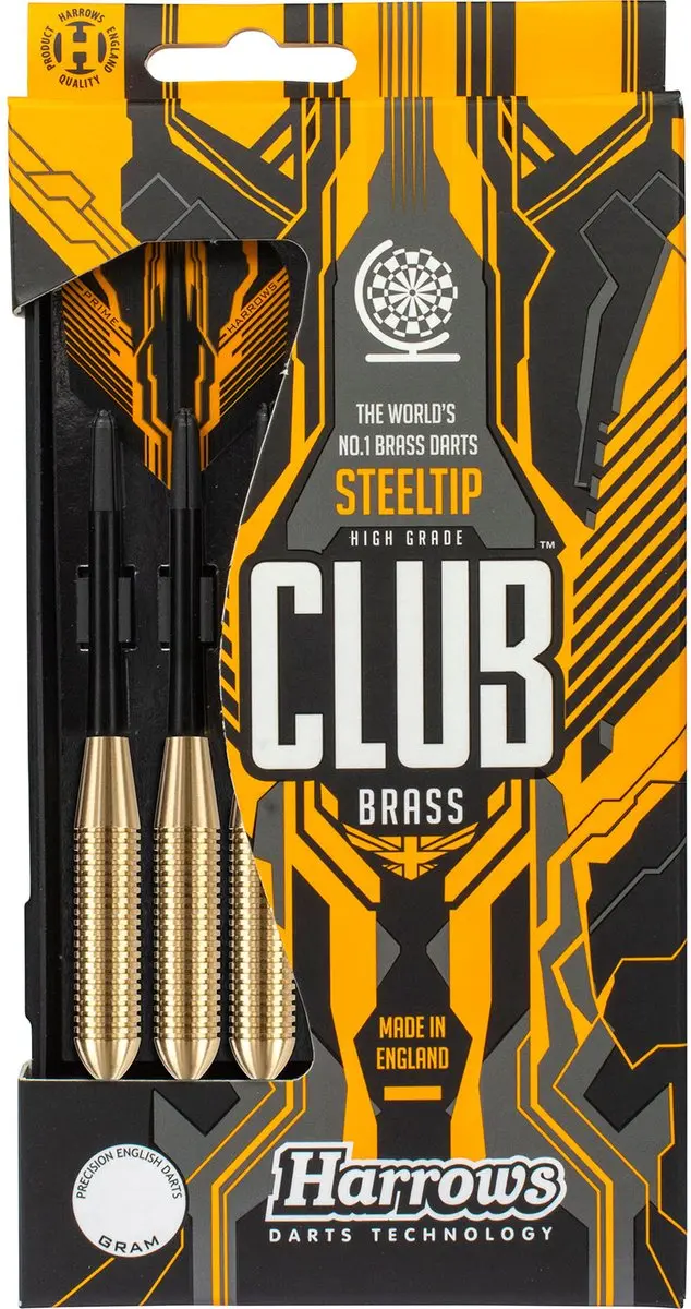 Harrows Club Brass 22Gr - 3 Stuks - Oranje