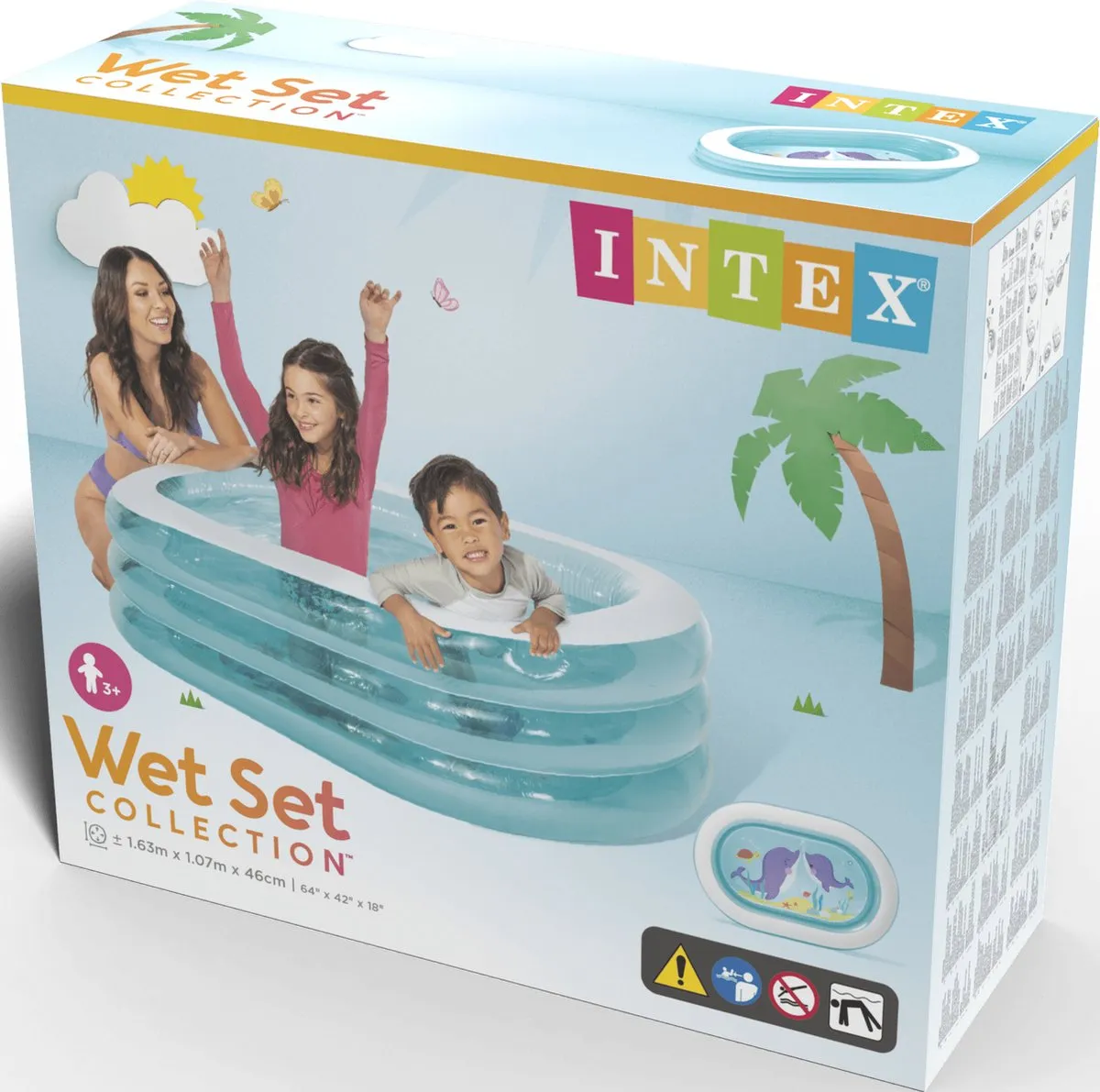 Intex My Sea Friends Opblaaszwembad 163x107x46cm - 230L - Blauw - afbeelding 6 van 6