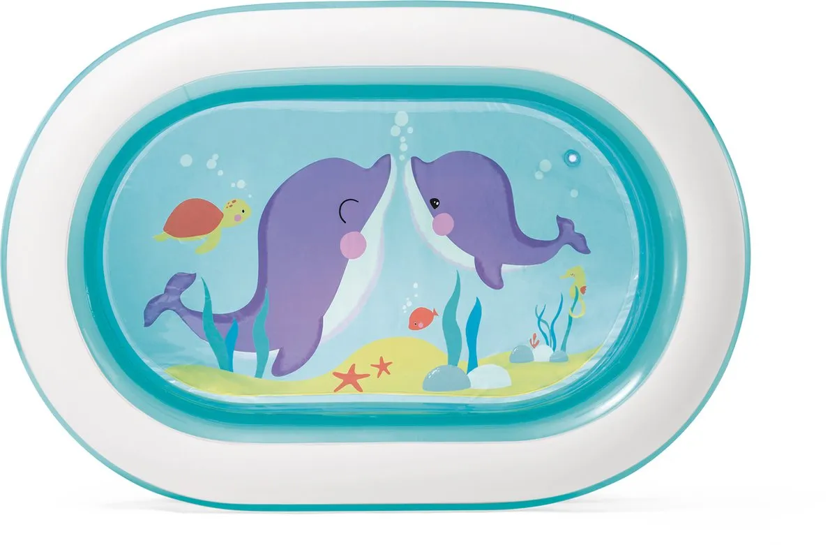Intex My Sea Friends Opblaaszwembad 163x107x46cm - 230L - Blauw
