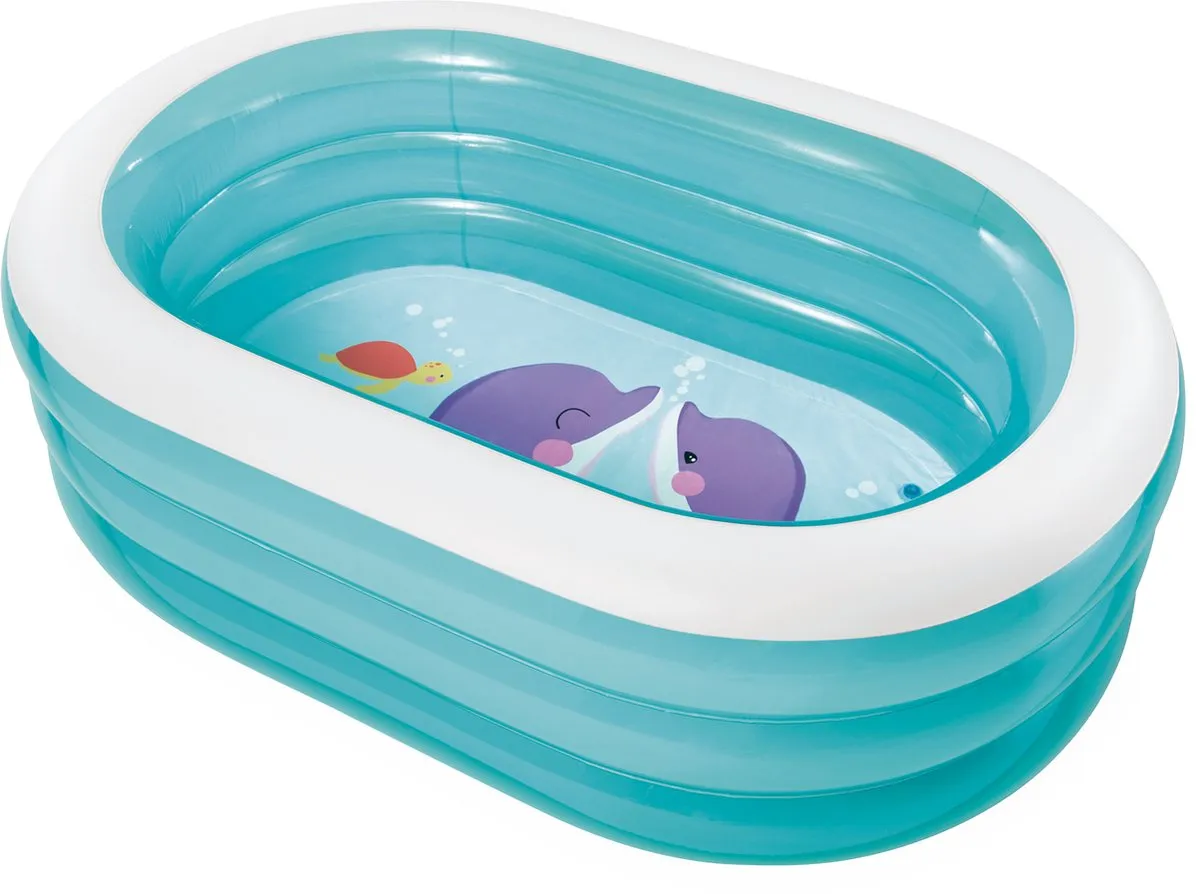Intex My Sea Friends Opblaaszwembad 163x107x46cm - 230L - Blauw