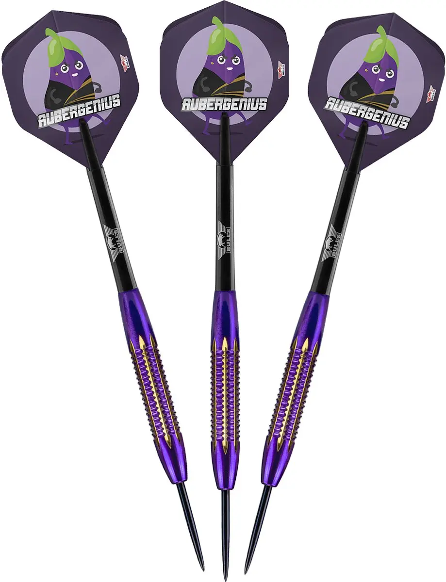 Bull's Dirk van Duijvenbode Aubergenius Brass Dartpijlen 21g - Paars - 3 Stuks