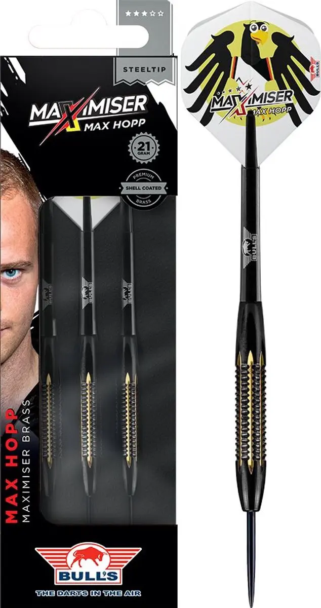 Bull's Max Maximiser Hopp Dartpijlen 21g - 3 Stuks - Zwart - afbeelding 6 van 6