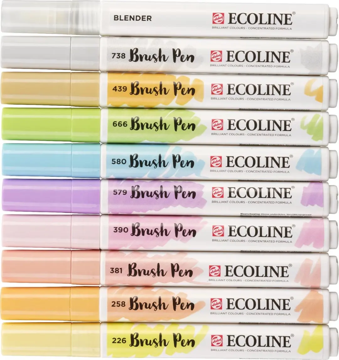 Ecoline Brush Pen Set 10 Pastel Kleuren