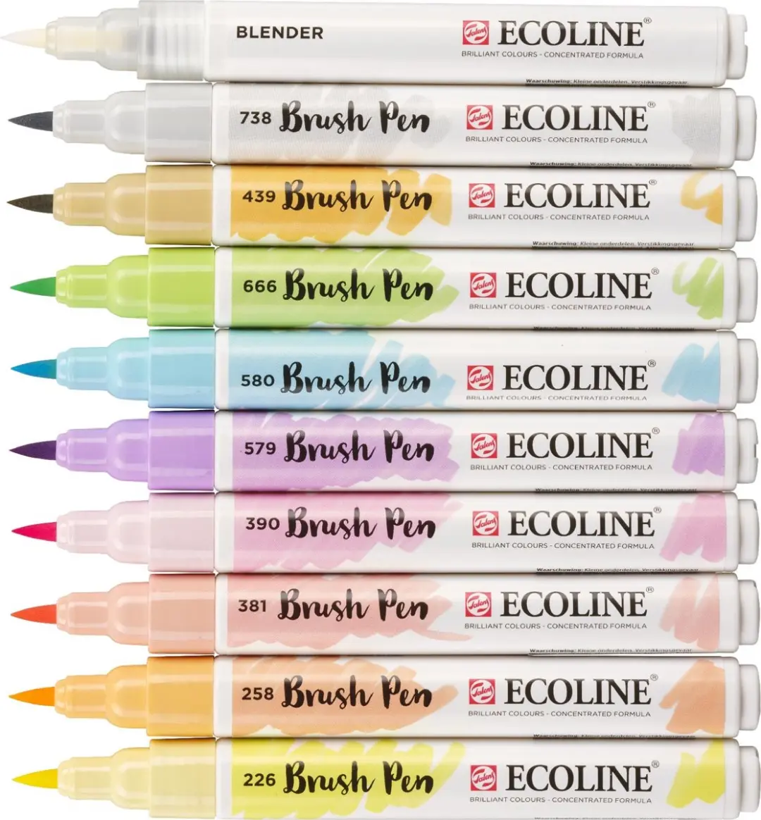 Ecoline Brush Pen Set 10 Pastel Kleuren - afbeelding 6 van 6