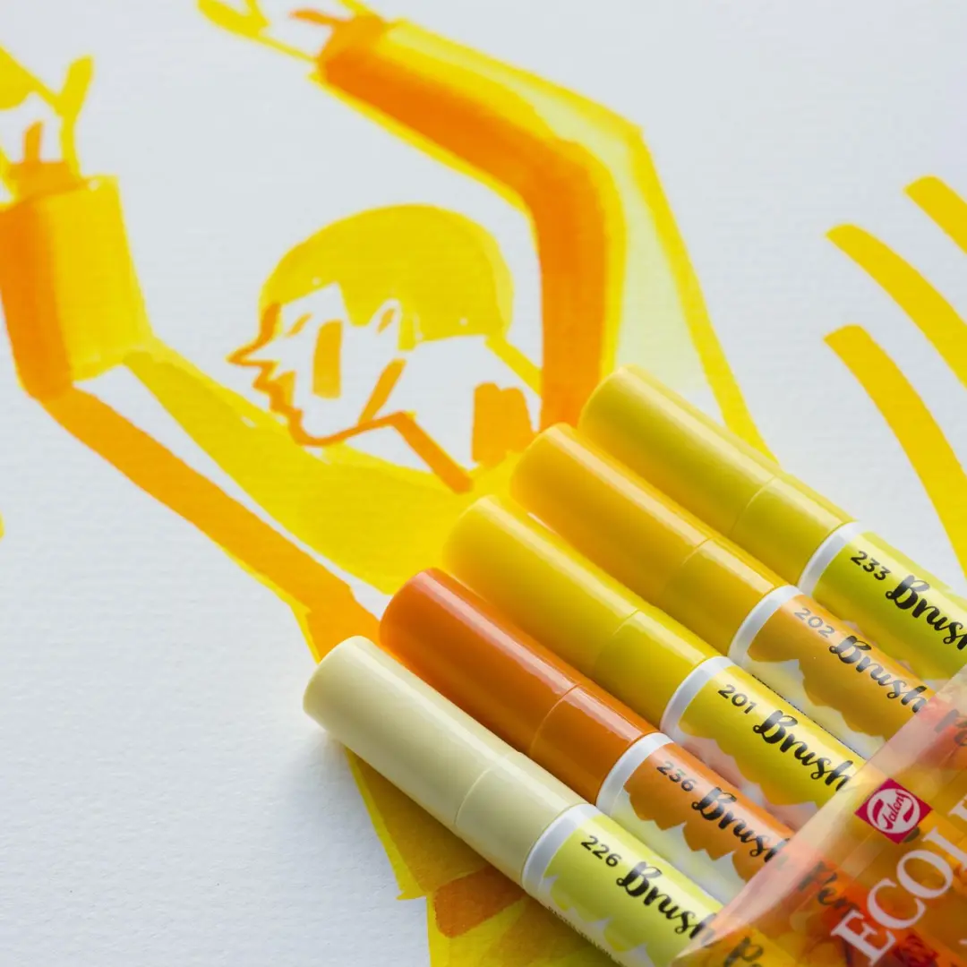 Ecoline Brush Pen Set - 5 Stuks Geel - afbeelding 6 van 6