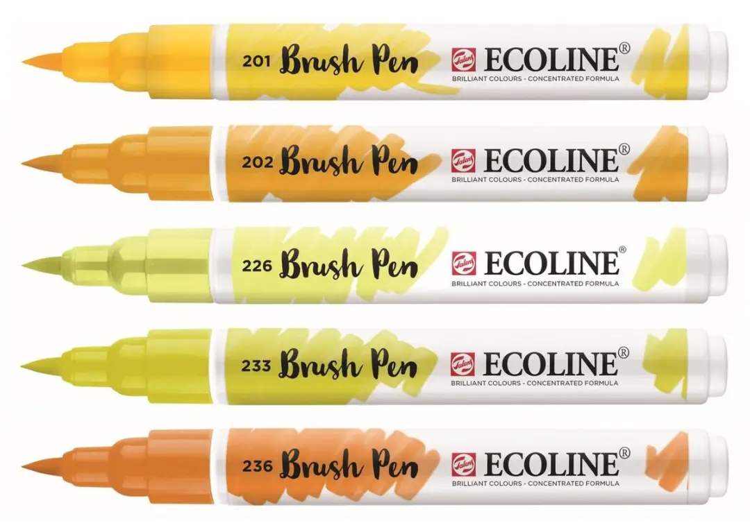 Ecoline Brush Pen Set - 5 Stuks Geel