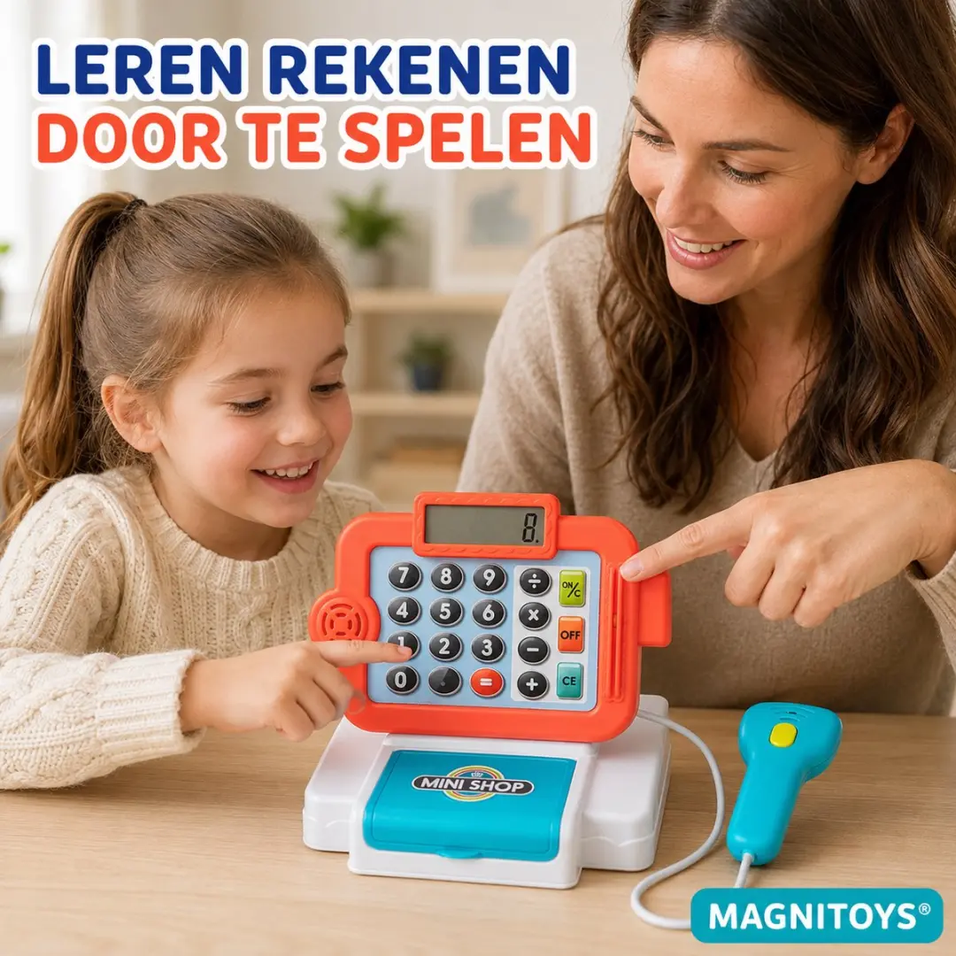 MagniToys Speelgoed Kassa - Educatief Reken Speelgoed - 2x AA - afbeelding 6 van 6