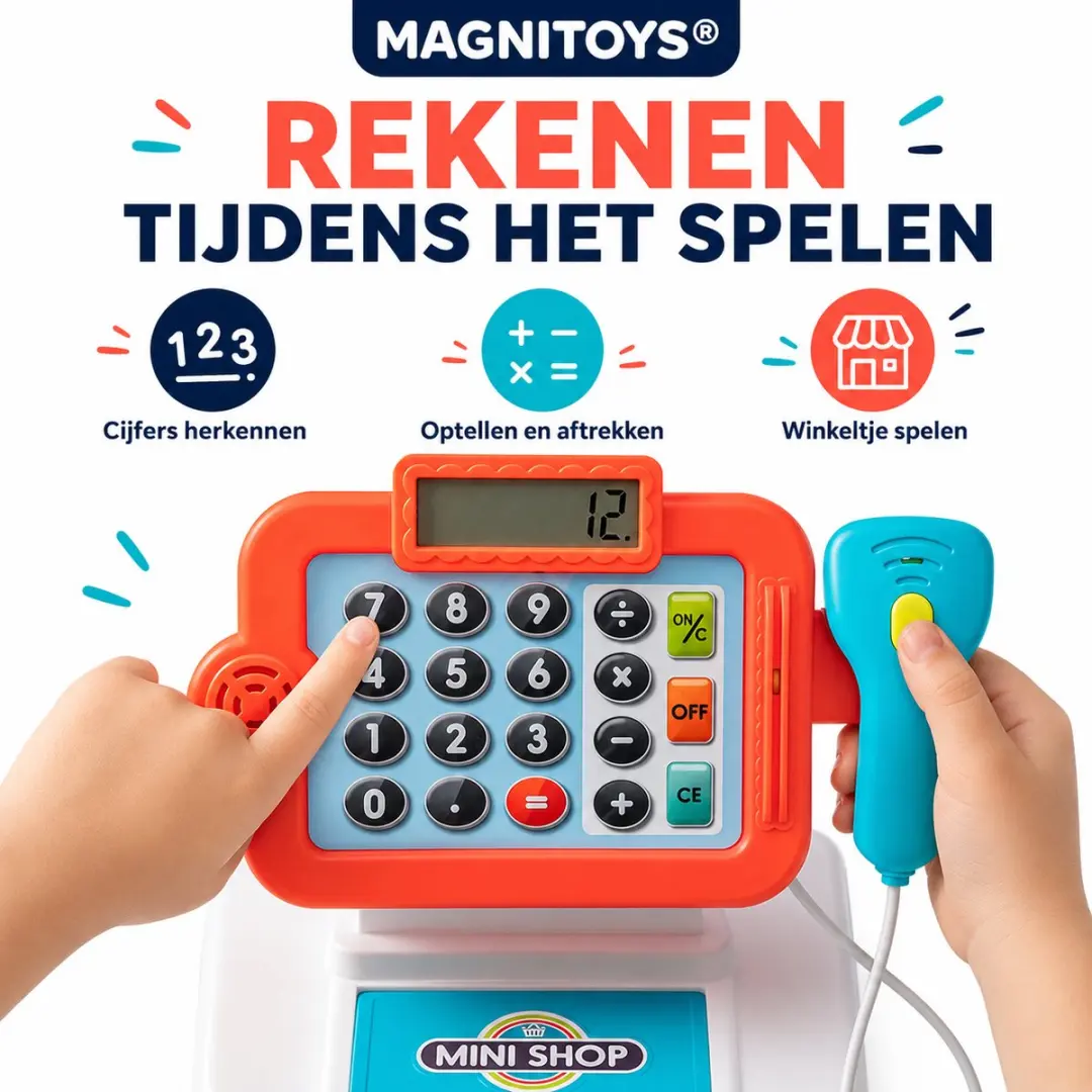 MagniToys Speelgoed Kassa - Educatief Reken Speelgoed - 2x AA