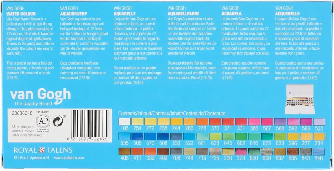 Van Gogh Aquarelverfset 48 Kleuren - Assorti