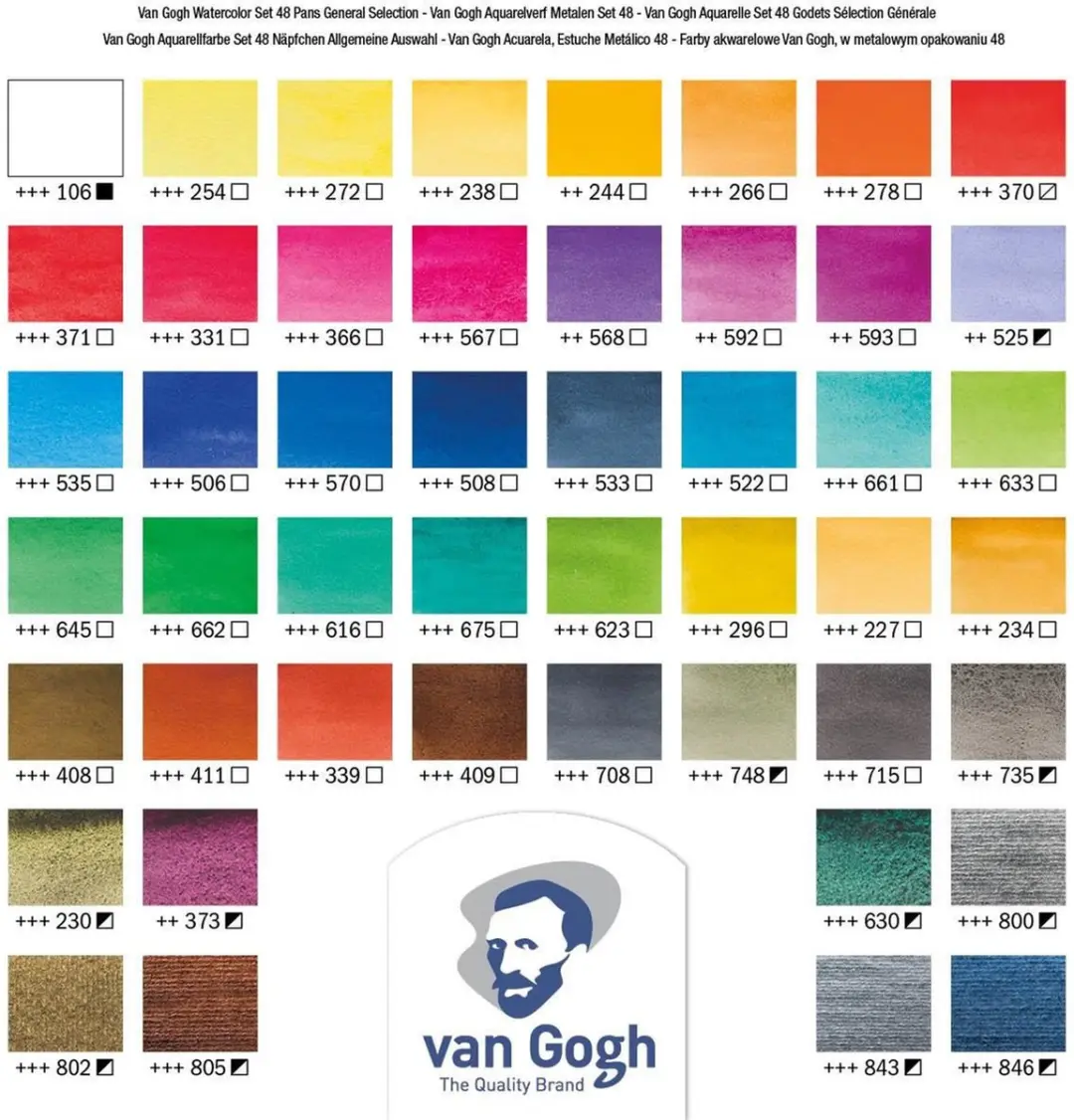 Van Gogh Aquarelverfset 48 Kleuren - Assorti