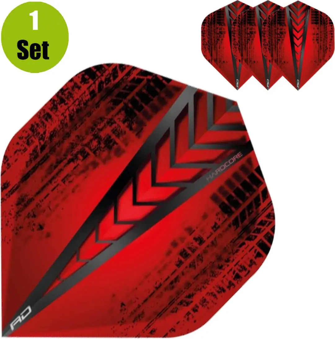 Red Dragon Hardcore Radical Red TF6335 Dart Flights - 3 Stuks