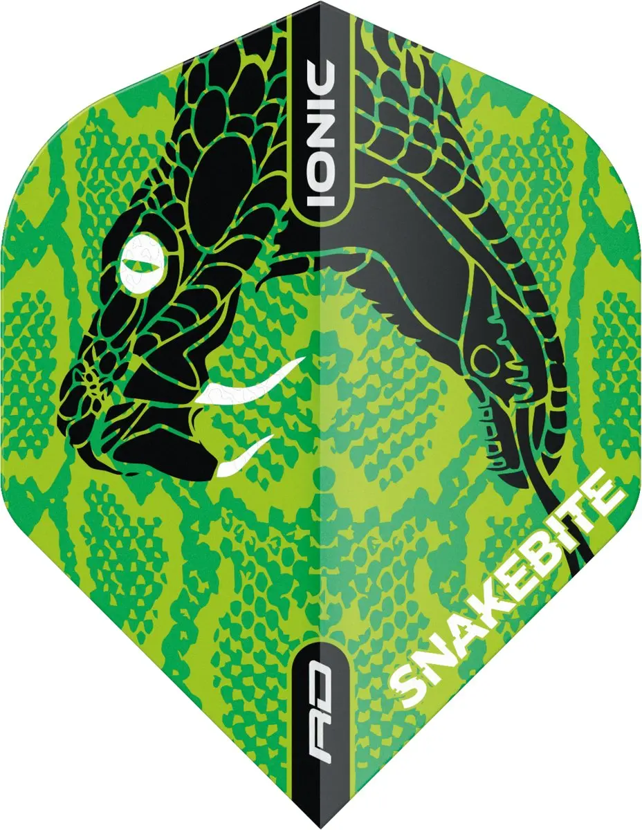 Red Dragon Peter Wright Hardcore Ionic Snakebite Dart Flights - Groen - 3 Stuks