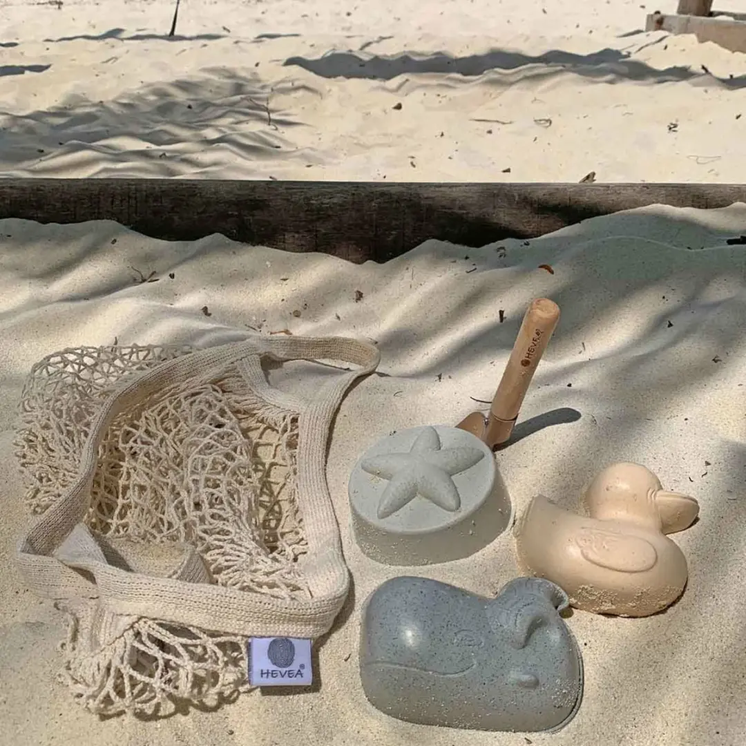 Hevea Sand Shaper Trio Set - 4 Stuks - Crème - afbeelding 6 van 6