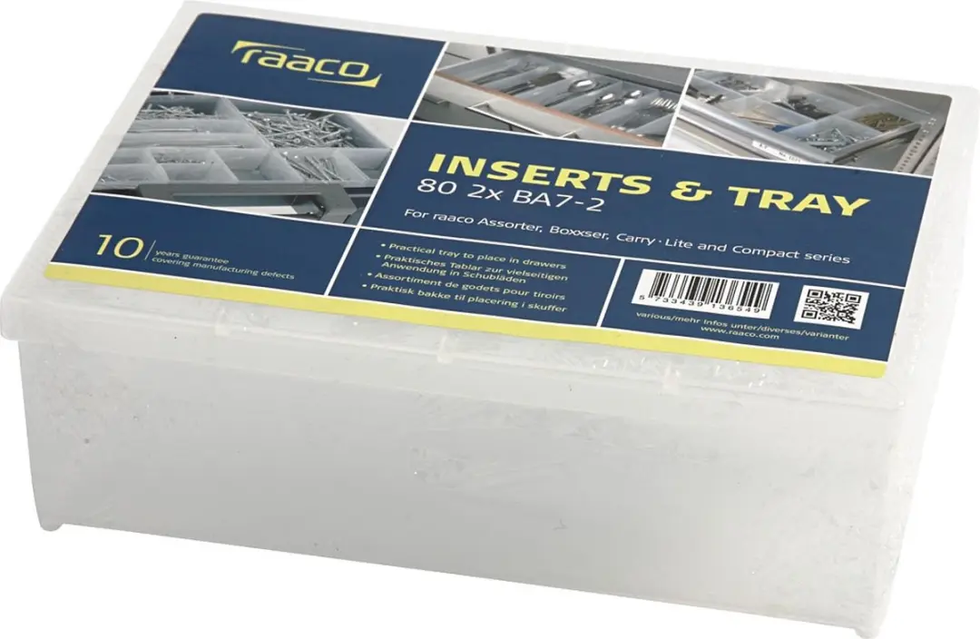 Raaco 80 2xBA7-2 Assortimentskoffer - 220x69x160mm Transparant