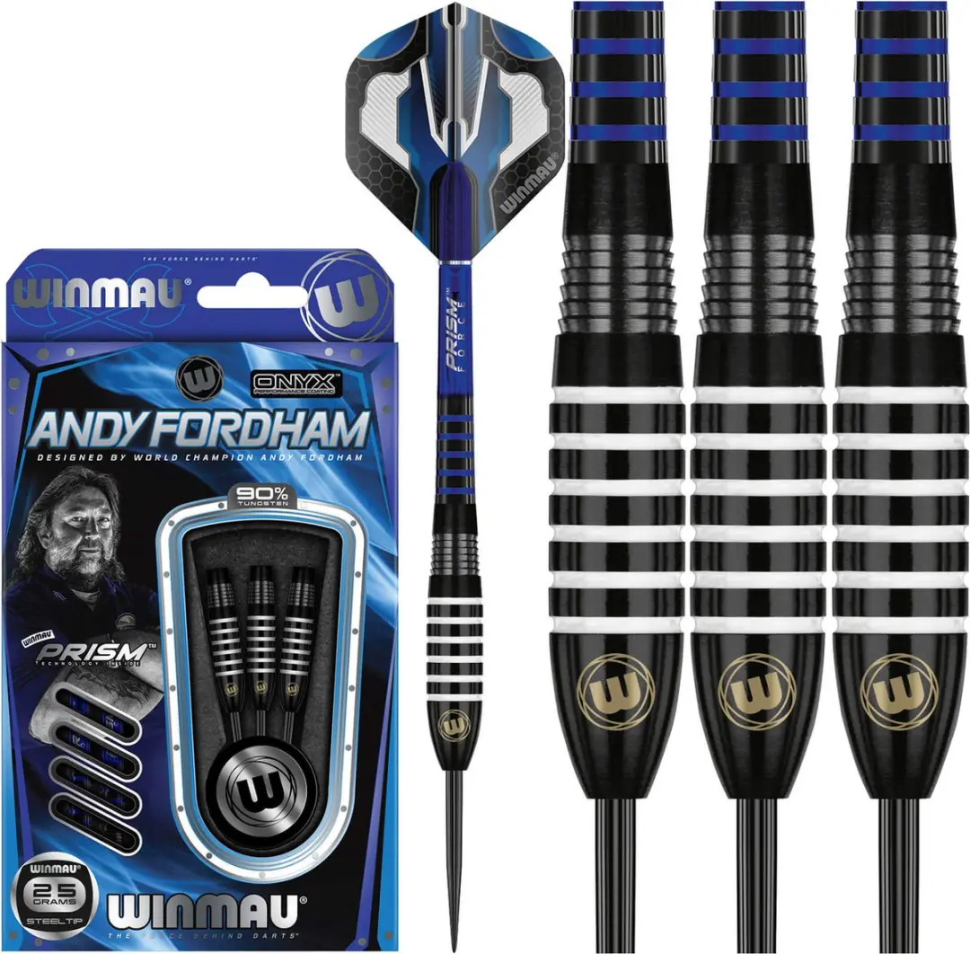 Winmau Andy Fordham Onyx Dartpijlen - 3 Stuks - Zwart/Wit - afbeelding 6 van 6