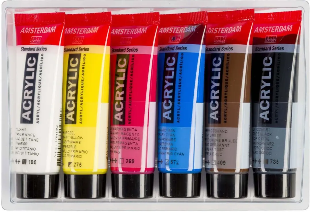 Amsterdam Standard Acrylverf Primaire Set - 6x20ml - Assorti - afbeelding 6 van 6