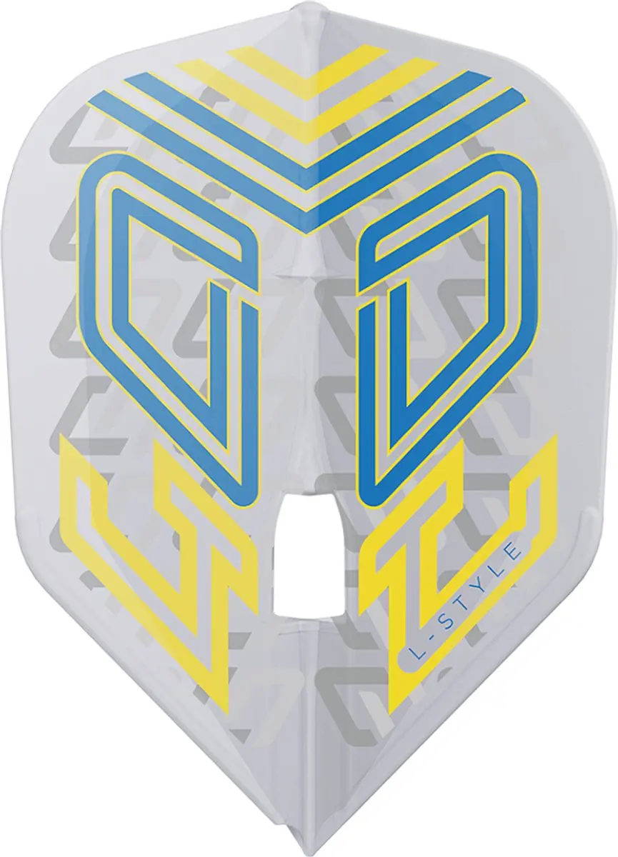 L-Style L3 Pro Oskar Lukasiak Dart Flights - 3 Stuks - Blauw/Geel/Transparant